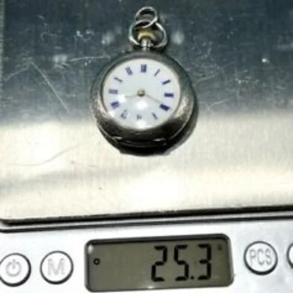 Antique Sterling Silver Open Face Fob/Pocket Watch - Picture 8 of 9